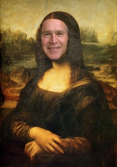George Bush's face on the Mona Lisa