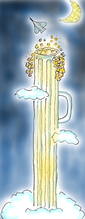Cartoon of Beer Foam Rocket Launcher