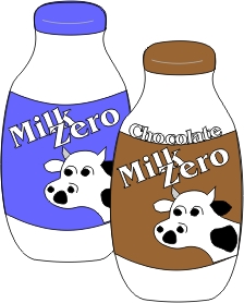 Regular and chocolate Milk Zero