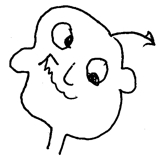 Cartoon of a face that symbolizes circular reasoning