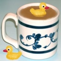 Hot chocolate with marshmallow duckies